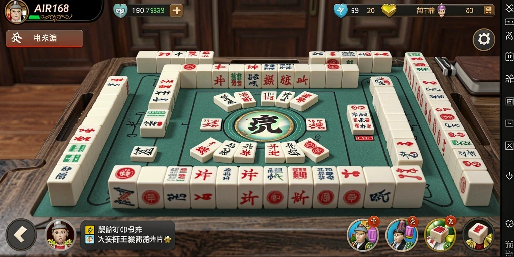 Screenshot utama AIR168 menunjukkan gameplay Mahjong yang menarik.