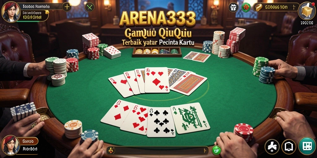 Tampilan menarik dari gameplay QiuQiu di ARENA333.