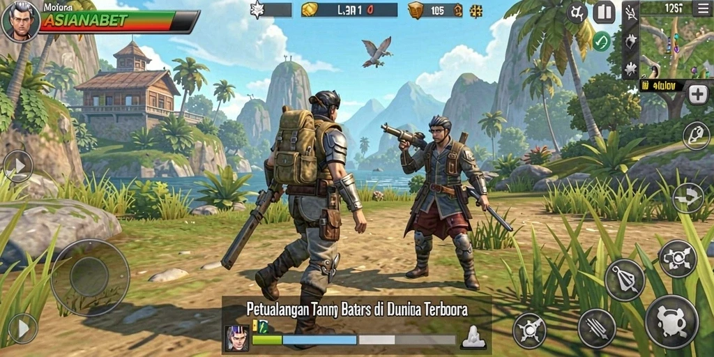 Tangkapan layar gameplay ASIANABET menunjukkan petualangan seru di dunia terbuka.