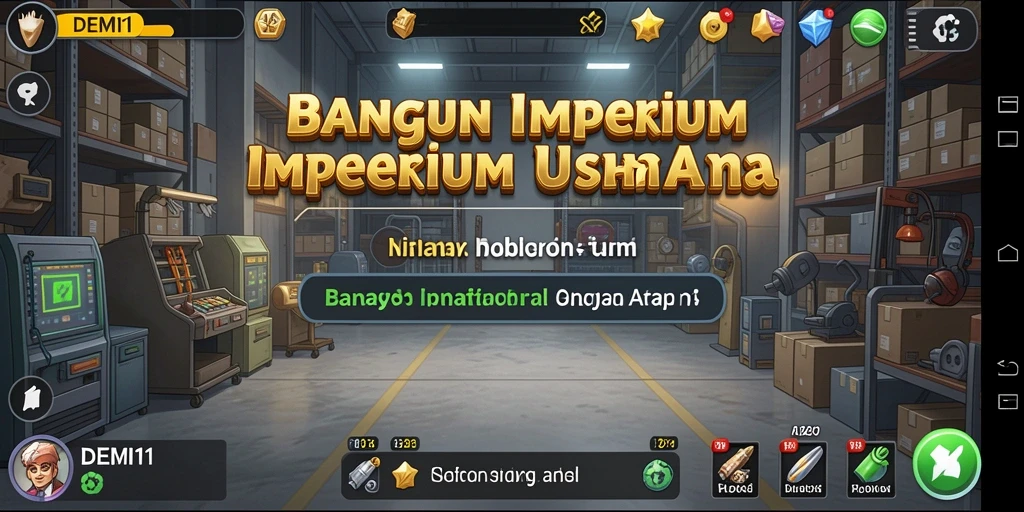 Screenshot gameplay DEMI11 menunjukkan suasana membangun bisnis yang menarik.