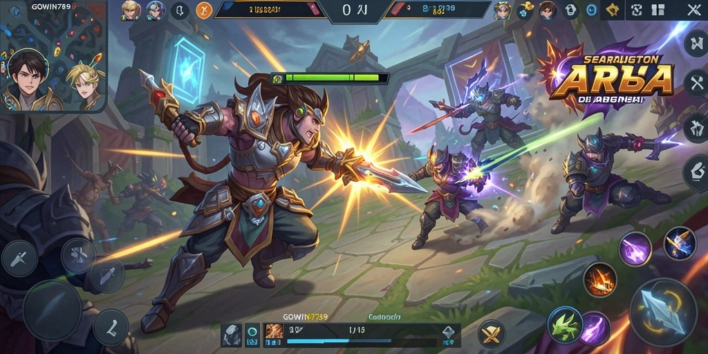 Tangkapan layar menampilkan pertempuran epik dalam gameplay GOWIN789.