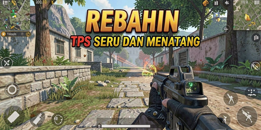 Tampilan gameplay mendebarkan di REBAHIN dengan aksi tembak-menembak seru.
