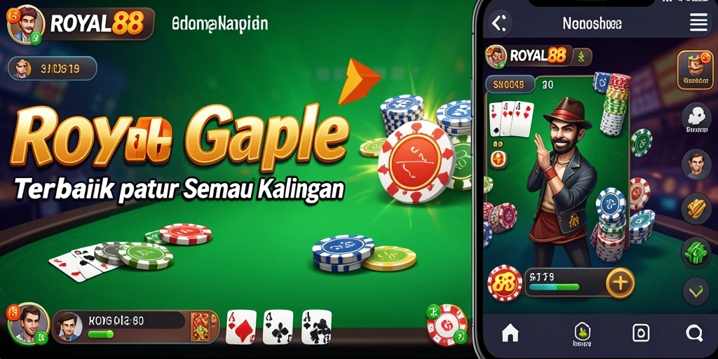 Tampilan screenshot utama ROYAL88 dalam aksi permainan Gaple yang seru.