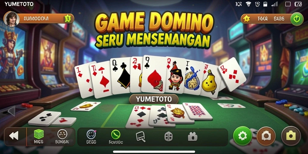 Tampilan gameplay seru dalam YUMETOTO yang menampilkan permainan domino.