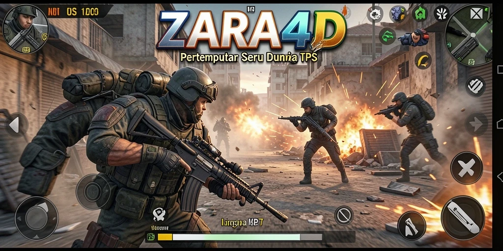 Tampilan gameplay intens ZARA4D di arena pertempuran.